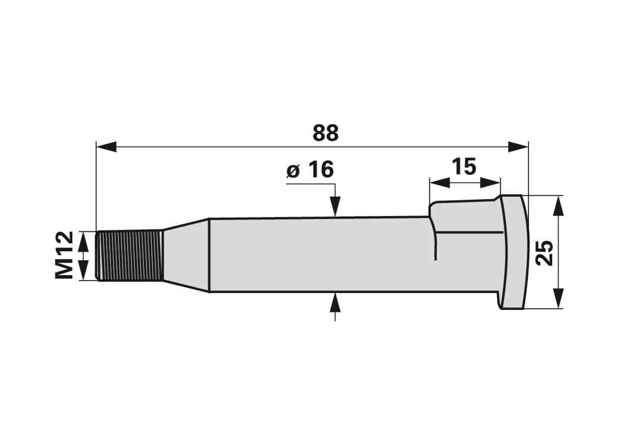 Zinkenachse AD 16 x L 88 mm Krone 139417.6 Krone