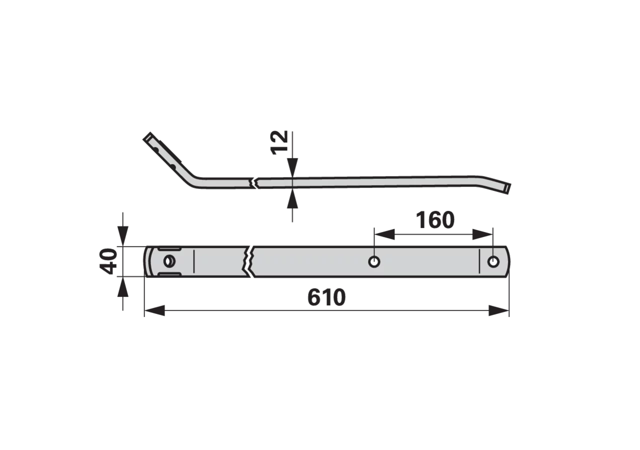 Zinkenarm L 610 mm – passend für Kuhn 58711800 GartenShop24
