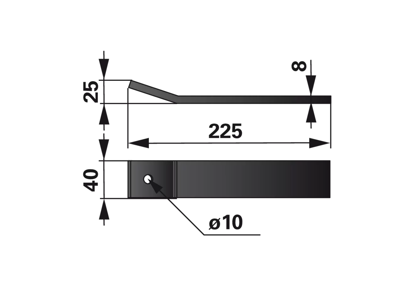Aufbereiterzinke L 225 mm, Kunststoff – passend für Pöttinger 625.017 GartenShop24