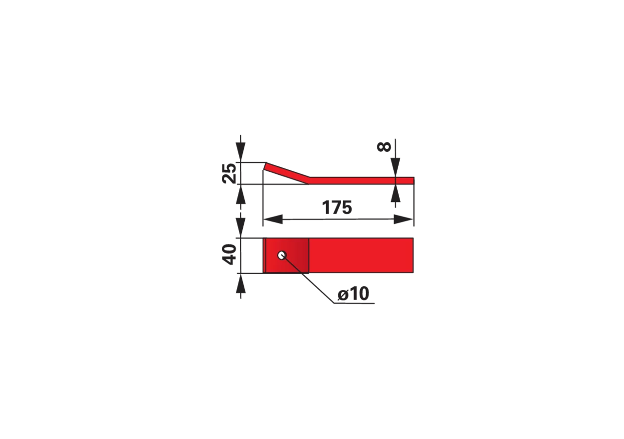 Aufbereiterzinke L 175 mm, Kunststoff Pöttinger 625.020 Pöttinger