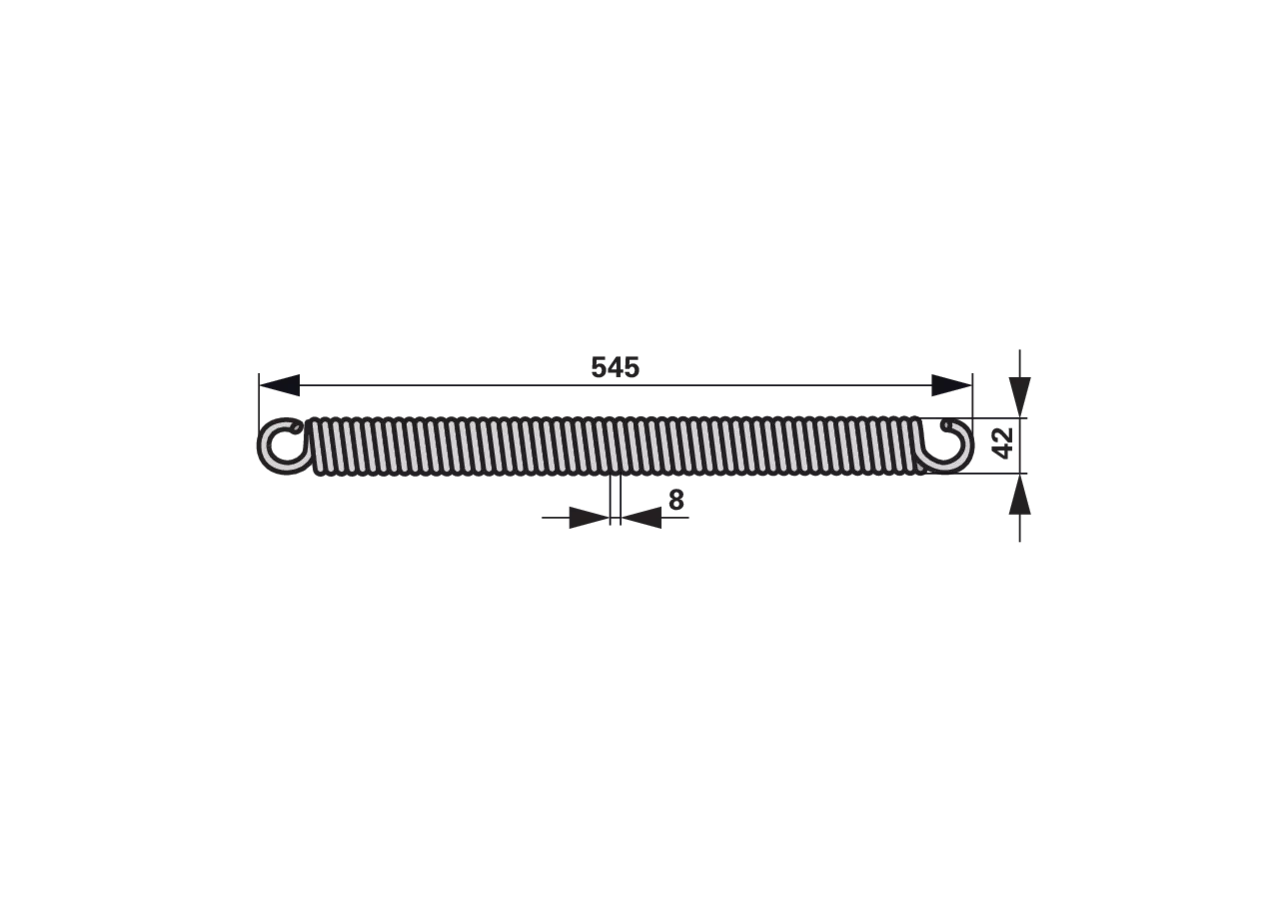 Zugfeder AD 42 x L 545 mm – passend für Vicon-PZ VGPZ51KO GartenShop24