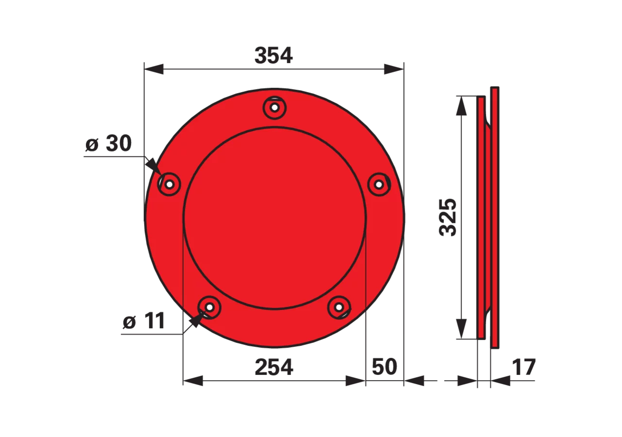 Stützteller AD 354 mm – passend für Pöttinger 348.65.010.0 FRANK