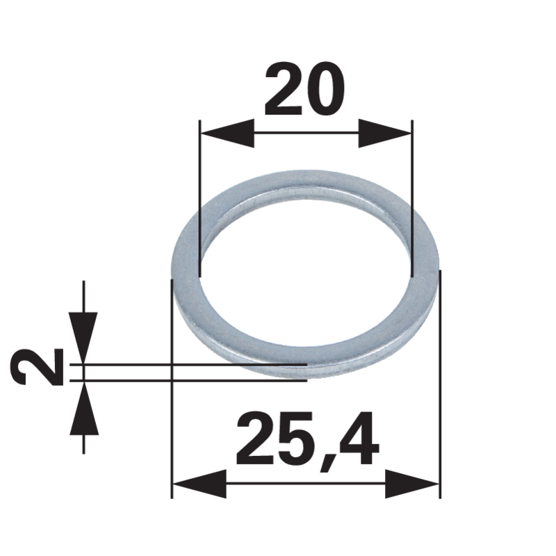 Reduzierring für Fadenkopf, AD 25,4 mm – Reduzierung von 25