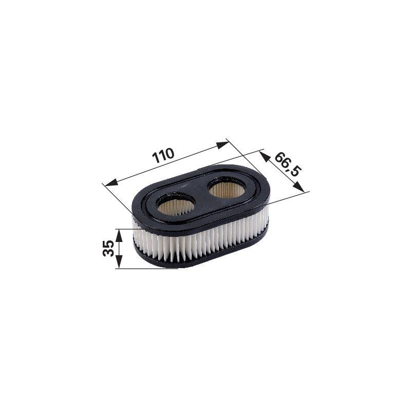 Briggs Luftfilter oval, L 110 x B 66,5 mm 798452