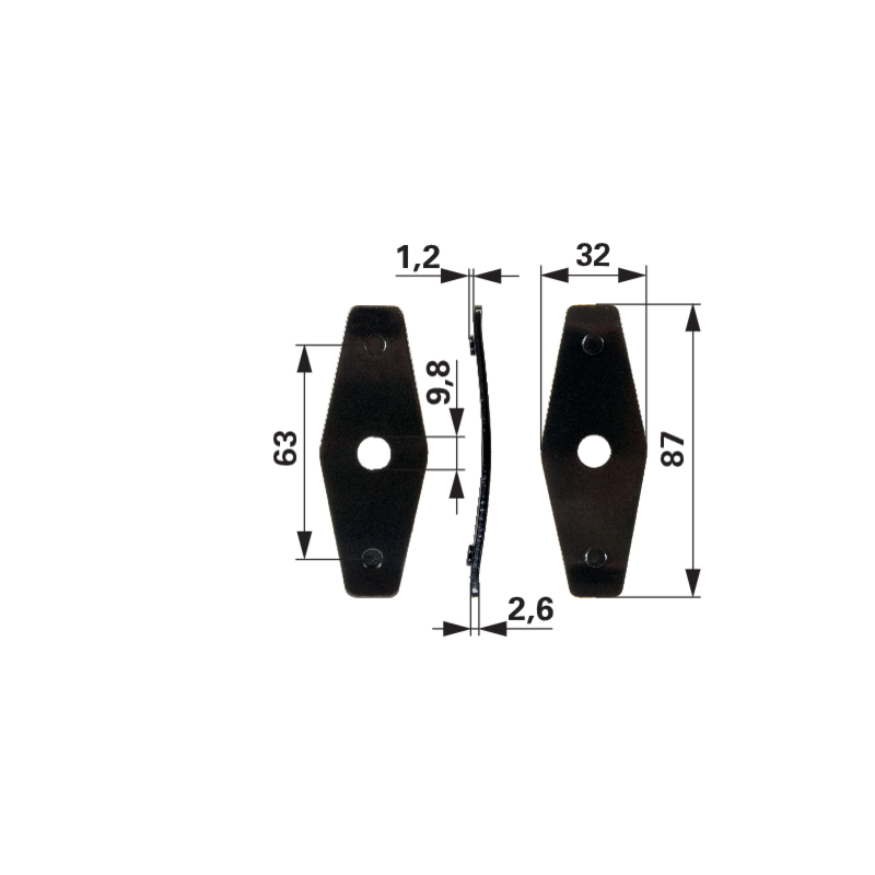 MTD Abdeckplatte zu Messerhalter, ID 9,7 mm – Messerhalter aus Metallpassend zu Modell: BG395PO