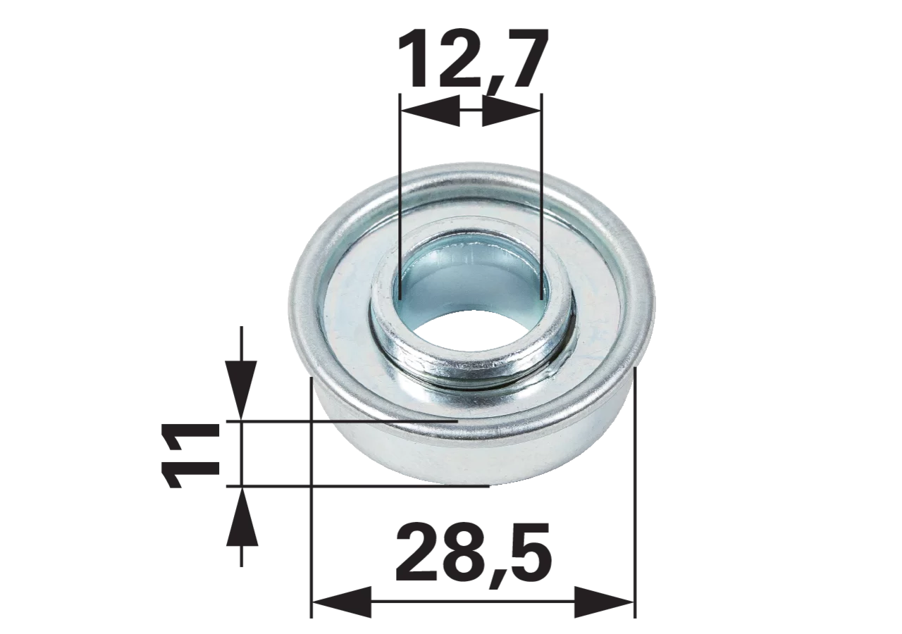 Radlager mit Bund AD 28,5 mm, ID 12,7 mm GartenShop24 - Hochwertige Gartengeräte