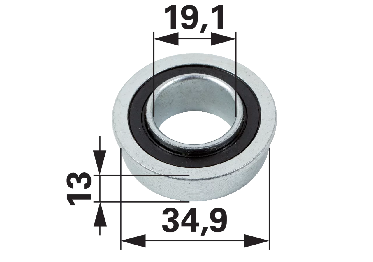 Radlager mit Bund AD 34,9 mm, ID 19,1 mm GartenShop24 - Hochwertige Gartengeräte
