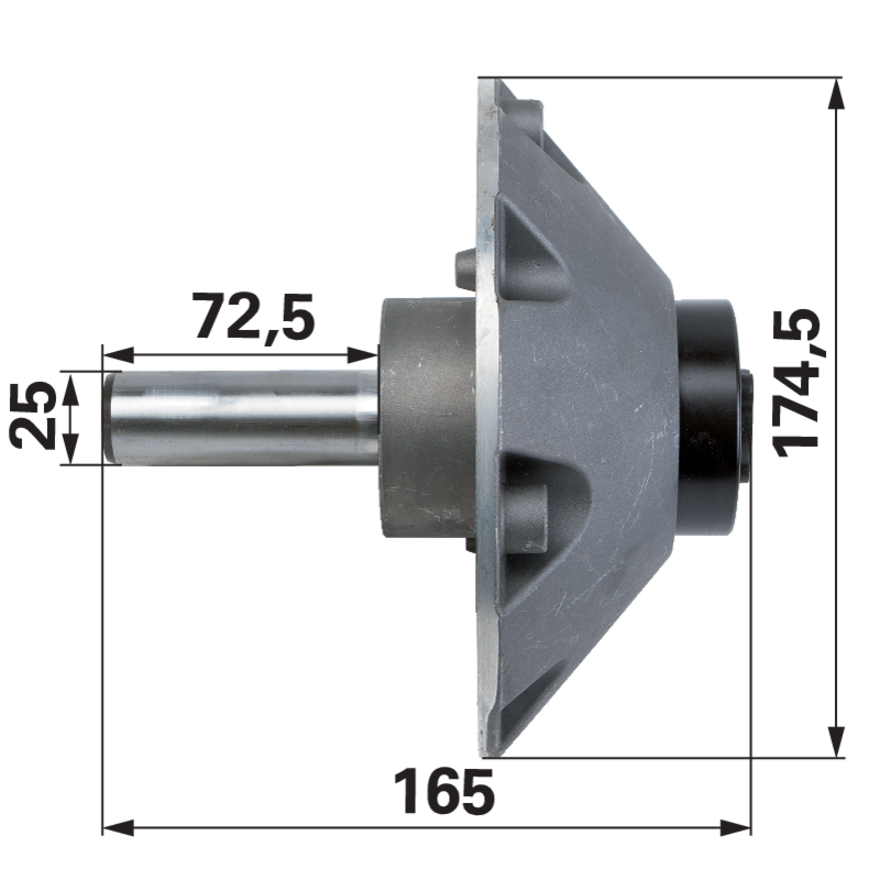 Stiga Lagergehäuse komplett 1134-5831-02 – Wellendurchmesser 25 mm Wellenlänge 72 Stiga