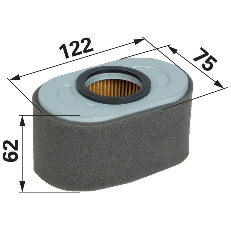 Briggs Luftfilter oval, L 122 x B 75 mm 797033