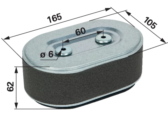 Luftfilter oval 165 x 105 mm passend zu Honda GX360K1 passend für 17211ZB5003, 17210ZB5505 GartenShop24