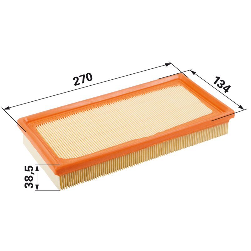 Lombardini Luftfilter flach, L 270 x B 134 mm 2175119