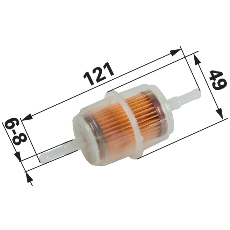 Benzinfilter für Schlauch ID 6-8 mm, mit Papier Element
