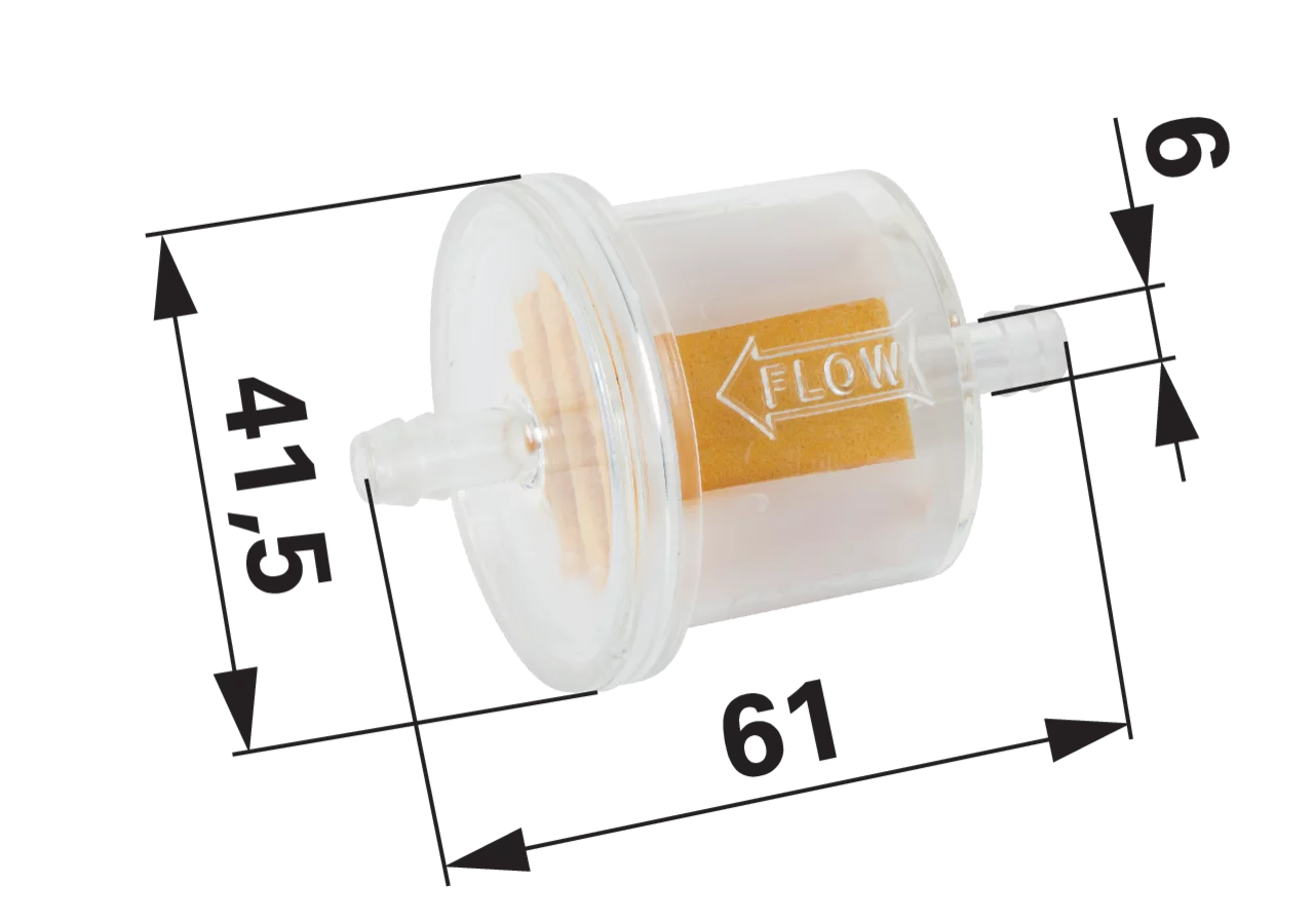 Universal Benzinfilter für Schlauch-Innen-Ø 6 mm GartenShop24 - Hochwertige Gartengeräte