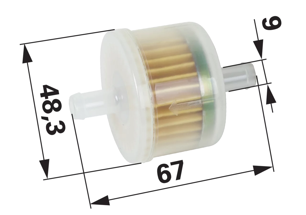 Universal Benzinfilter für Schlauch-Innen-Ø 8 mm GartenShop24 - Hochwertige Gartengeräte