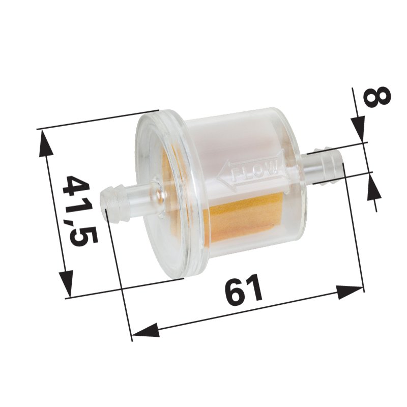 Benzinfilter für Schlauch ID 8 mm, mit Papier Element – Universal Benzinfilter Papier Element