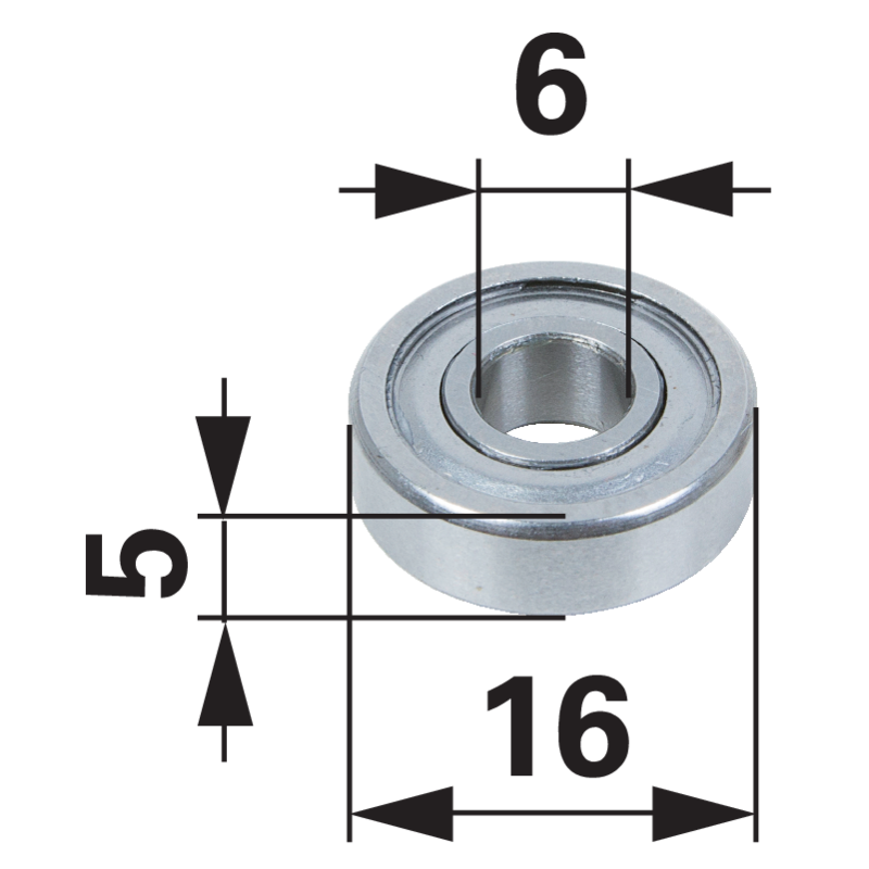 Husqvarna Kugellager AD 16 mm, ID 6 mm 522508001