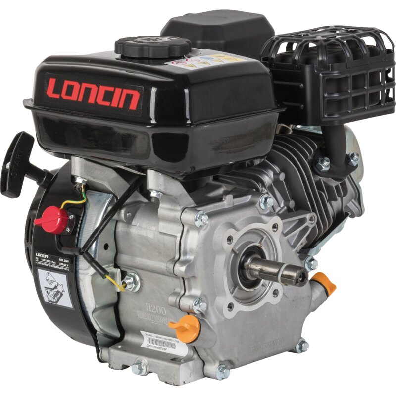 Benzinmotor Loncin H200-R-E5, 4,1 KW KW 19,05 mm x 61,6 mm – H200 196 ccm 4