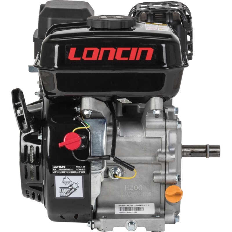 Benzinmotor Loncin H200-R-E5, 4,1 KW KW 19,05 mm x 61,6 mm – H200 196 ccm 4
