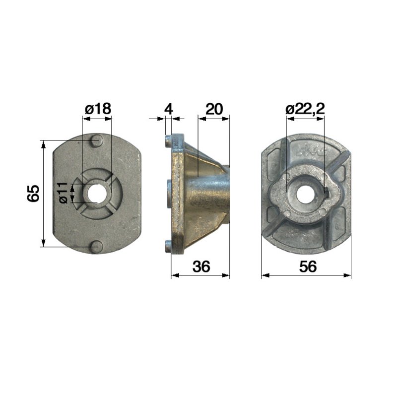 Stiga Messerhalter ID 22,2 mm Stiga