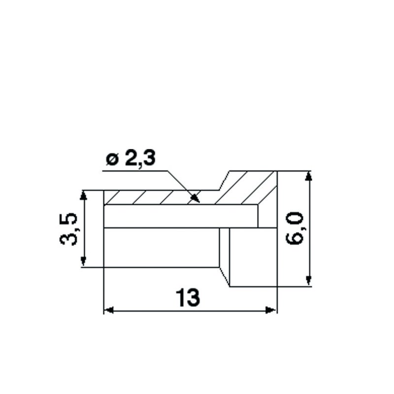 Lötnippel ID 2,3 mm, L 13 mm, 10 Stück
