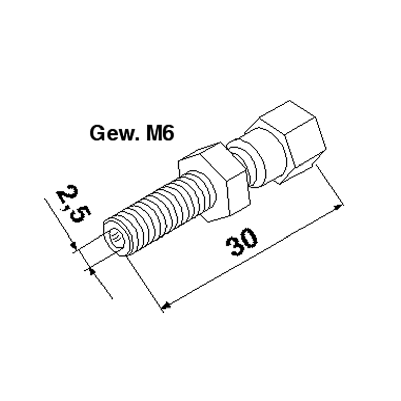 Stellschraube M6, L 30 mm – ungeschlitzt