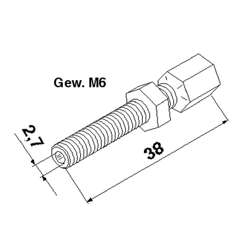 Stellschraube M6, L 38 mm – ungeschlitzt