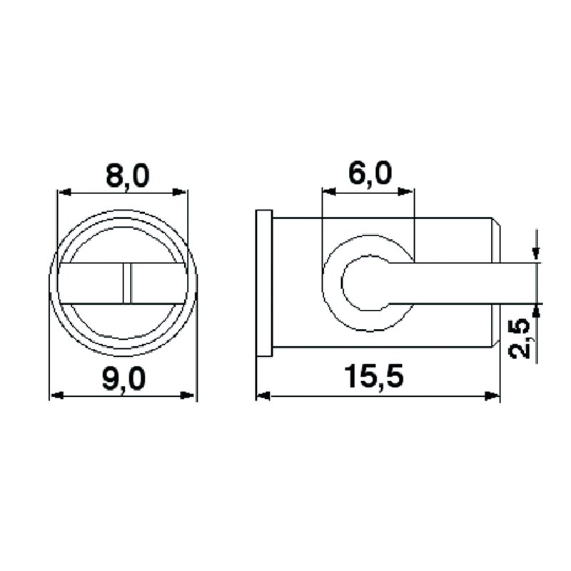 Lötnippelaufnahme für Seil 2,5 mm, 10 Stück