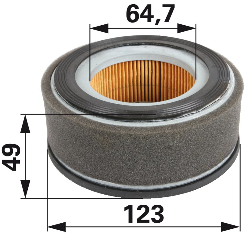 Kubota Luftfilter rund, AD 123 mm 1142011180