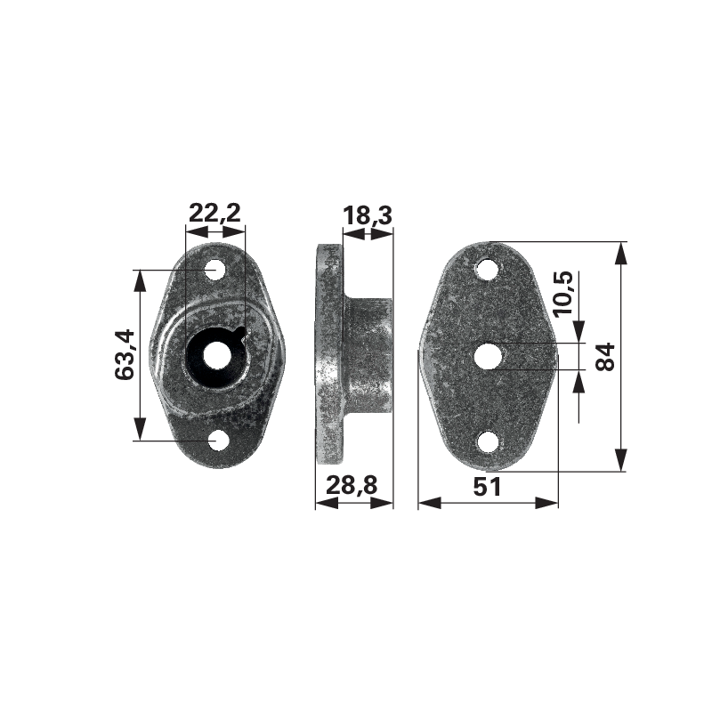 MTD Messerhalter ID 22,2 mm 7480189 – Messerhalter mit Keilnut