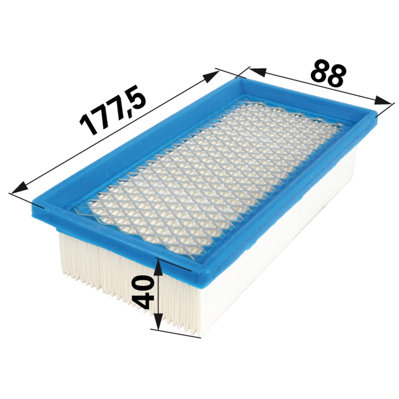 Briggs Luftfilter flach, L 177,5 x B 88 mm 496077