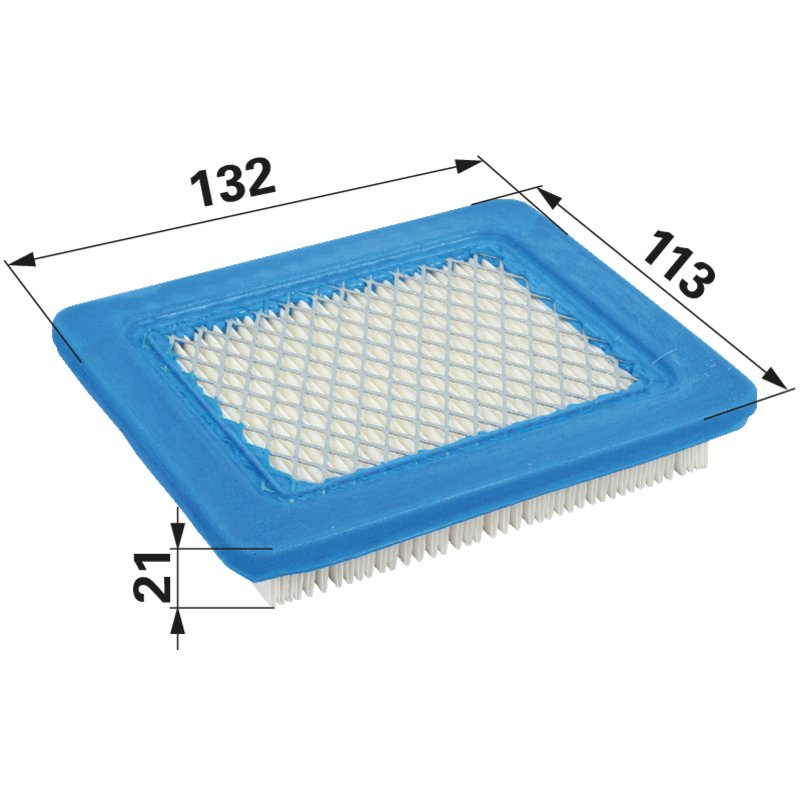 Briggs Luftfilter flach, L 132 x B 113 mm 491588