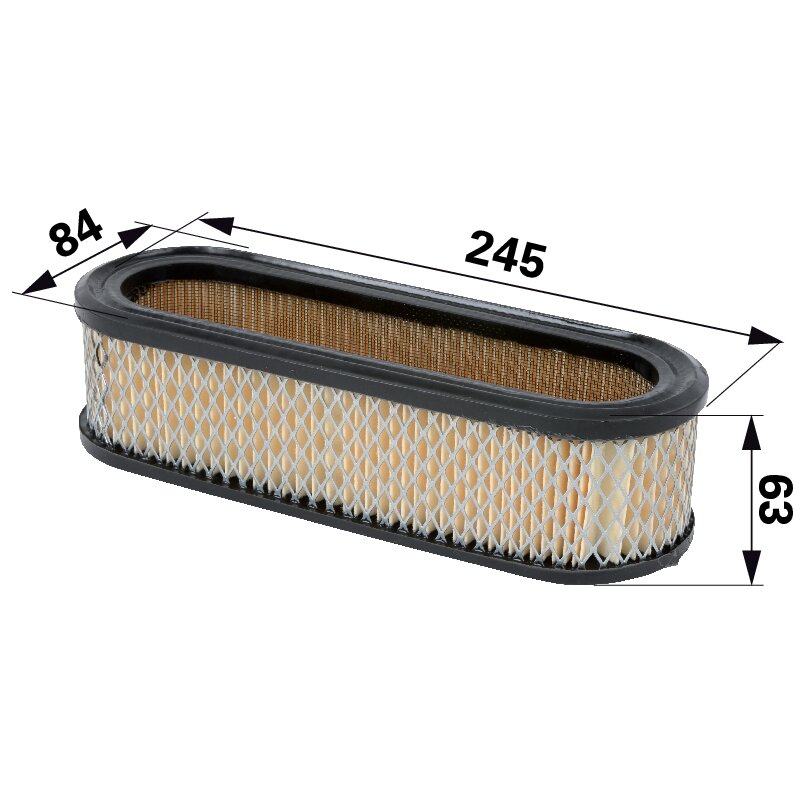 Briggs Luftfilter oval, L 245 x B 84 mm 394019