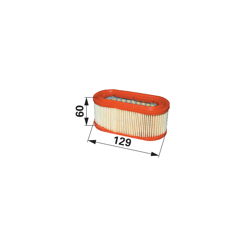 Tecumseh Luftfilter oval, L 129 x B 60 mm 23410028
