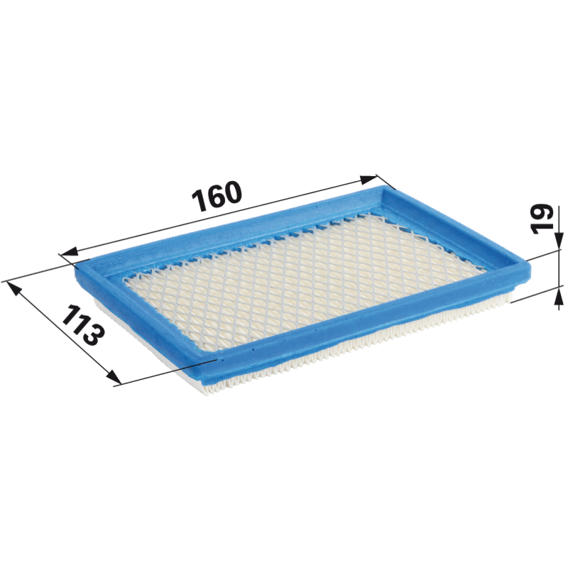 Briggs Luftfilter flach, L 160 x B 113 mm 397795