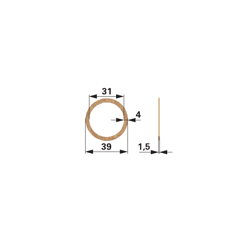 Briggs Schwimmergehäusedichtung AD 39 mm 68477 – Dichtung für Benzinfilter 00 431 472 bzw