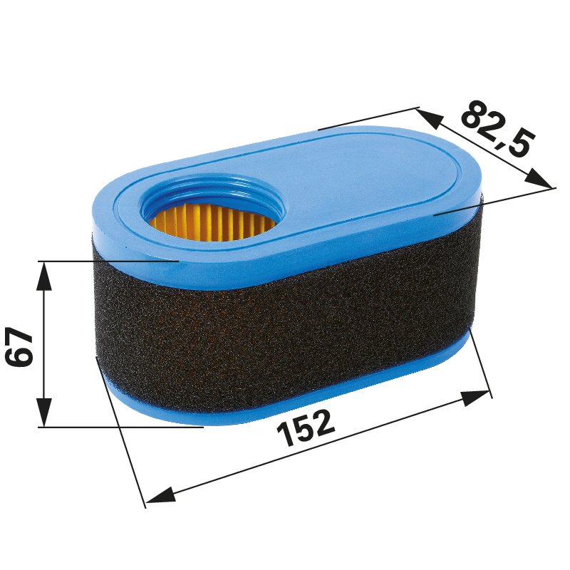 MTD Luftfilter oval, L 152 x B 82,5 mm 75112260