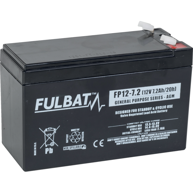 Fulbat Batterie 12 V, 7,2 Ah, Fulbat Gel, FP12 - 7.2 FP-RM01