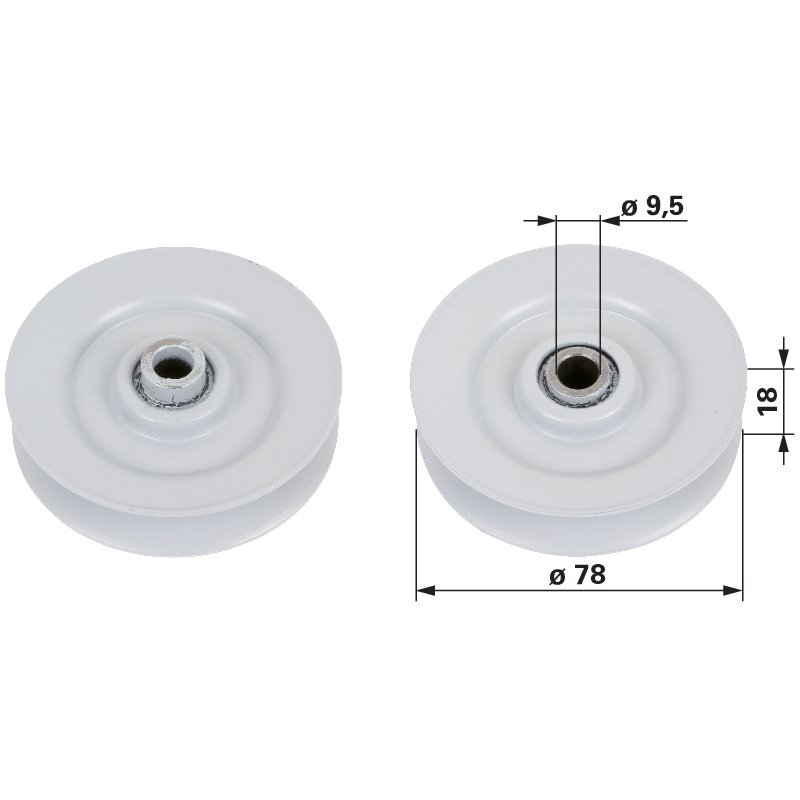 Umlenkrolle für Keilriemen 12,7 mm universal – Umlenkrolle für V-Keilriemen 4L