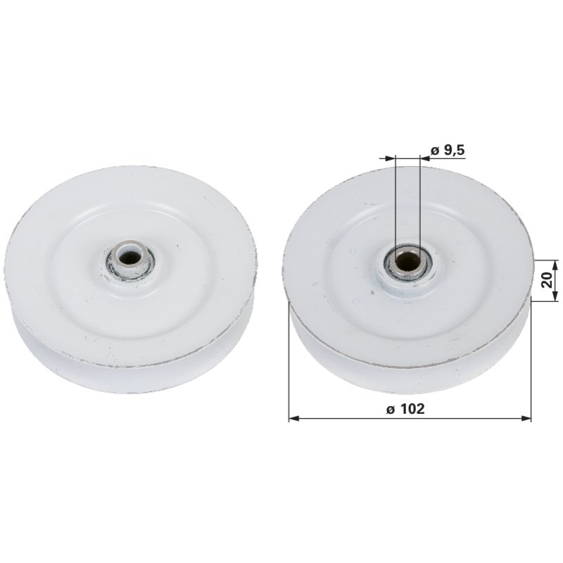 Umlenkrolle für Keilriemen 15,9 mm universal