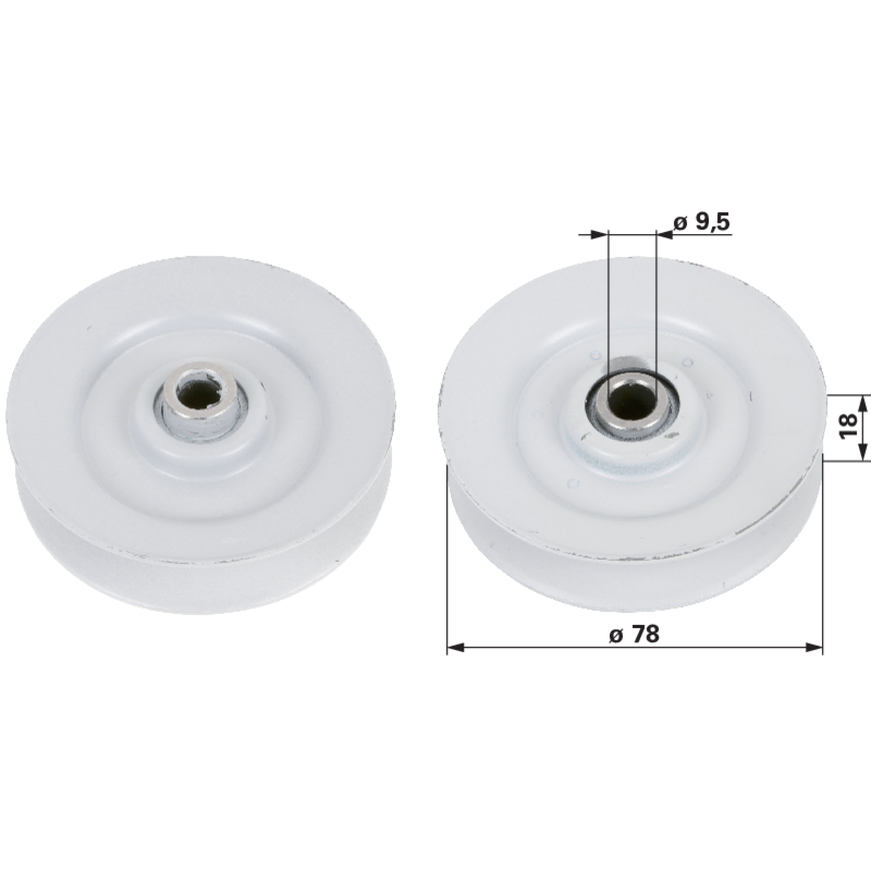 Umlenkrolle für Keilriemen 9,5 mm universal