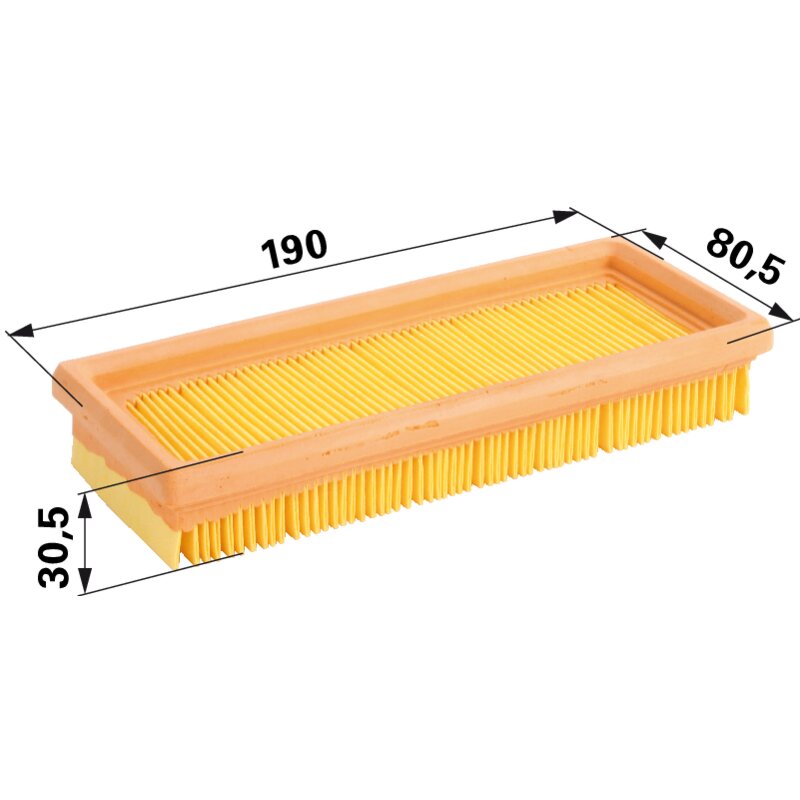 Acme Luftfilter flach, L 190 x B 80,5 mm 359121300
