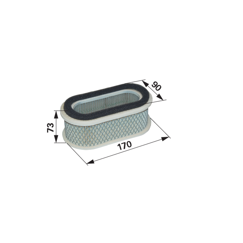 Kawasaki Luftfilter oval, L 107 x B 90 mm 110132135