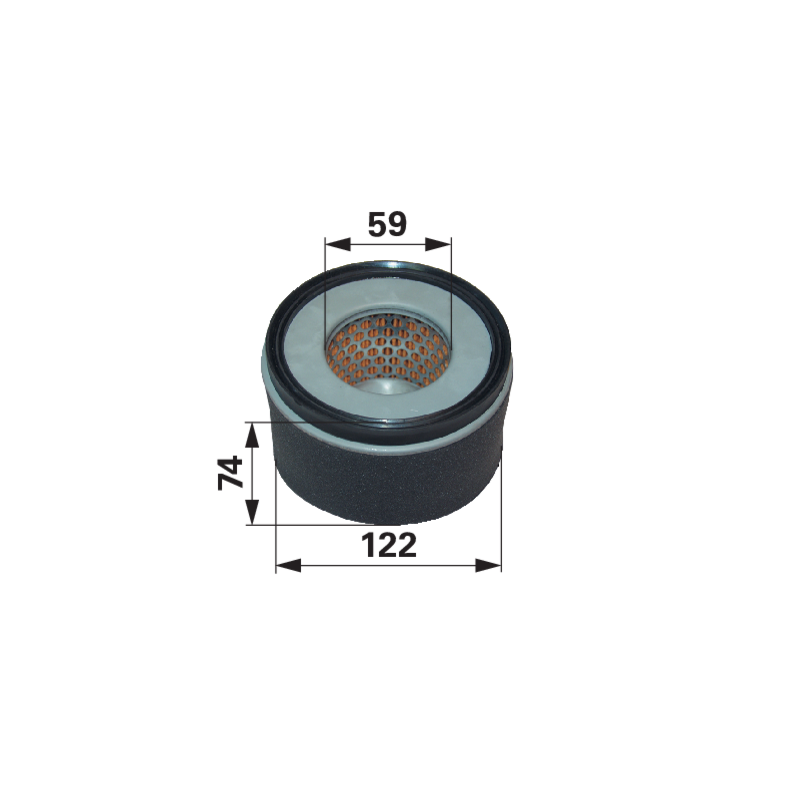 Kubota Luftfilter rund, AD 122 mm 1146011180