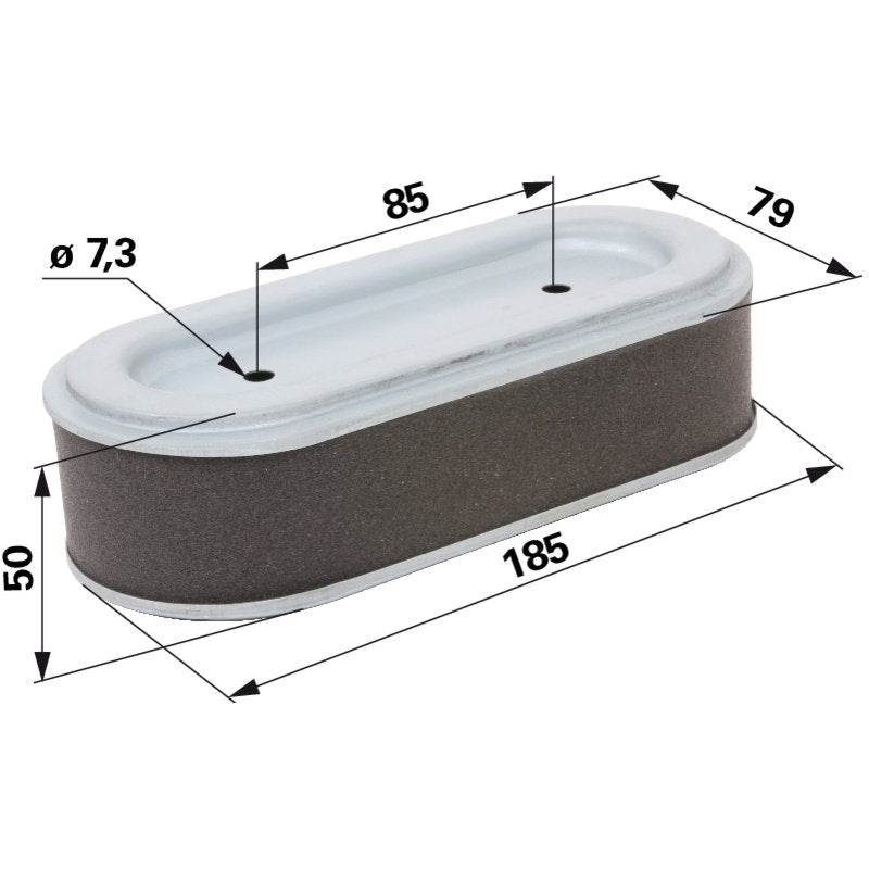 Robin Luftfilter oval, L 185 x B 79 mm 2463260107