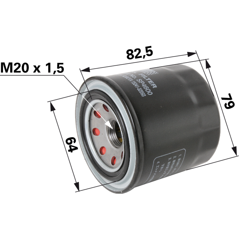 Kubota Ölfilter L 82,5 mm 1524132093
