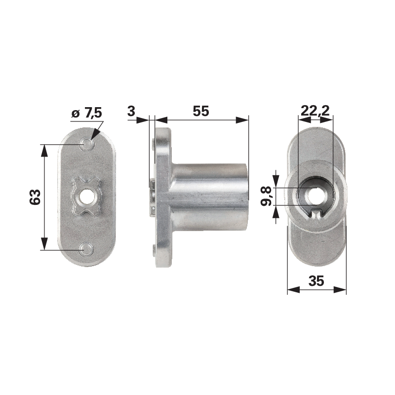 MTD Messerhalter ID 22,2 mm 7480377 – Messerhalter mit 4-Stern ID 22