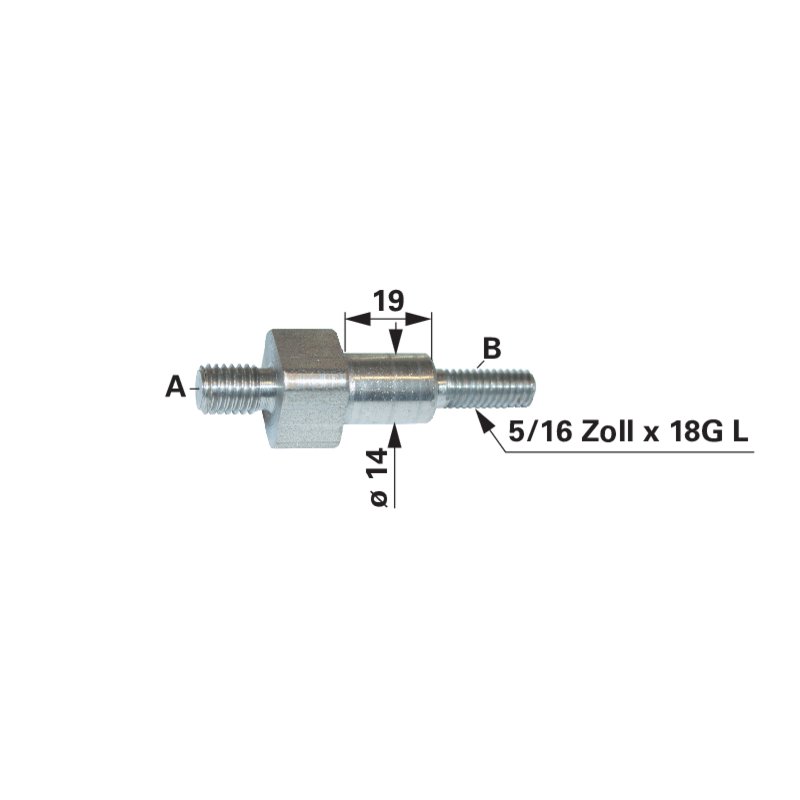 Adapterbolzen AG M10 x 1,25 L – Außengewinde links für 2- und 4-Fadenköpfe GartenShop24 - Hochwertige Gartengeräte