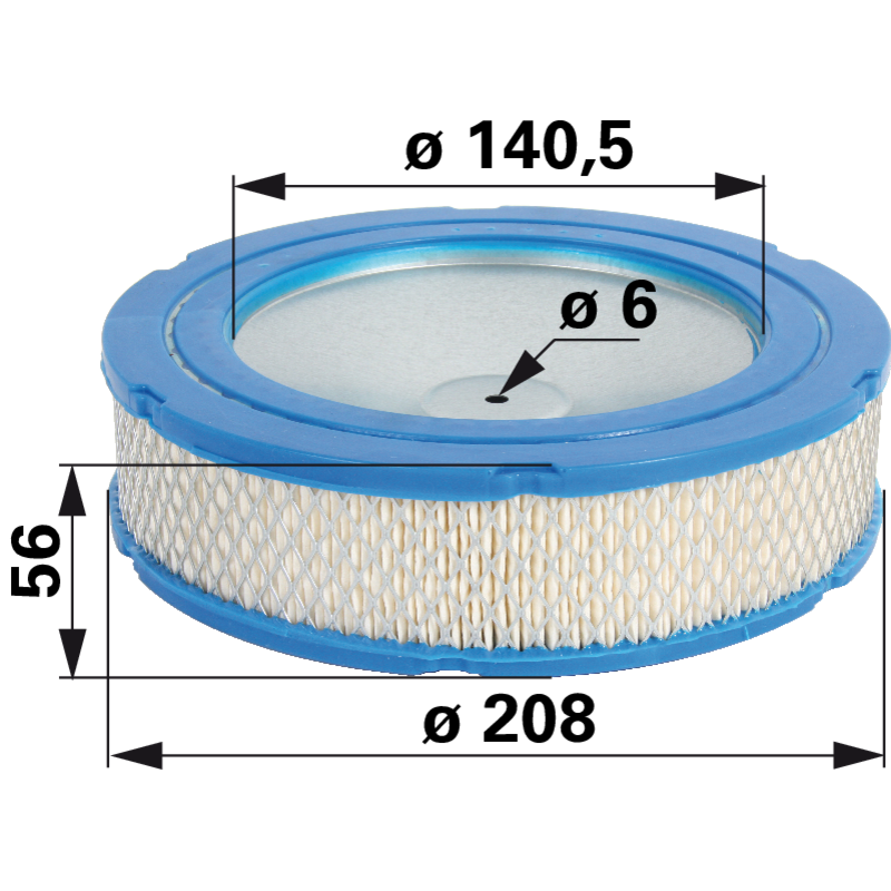 Kawasaki Luftfilter rund, AD 208 mm 110137011