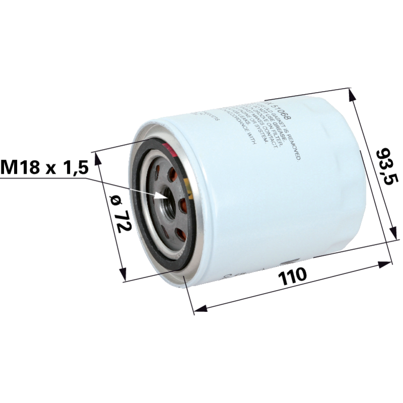 Kubota Ölfilter L 110 mm 1641432430