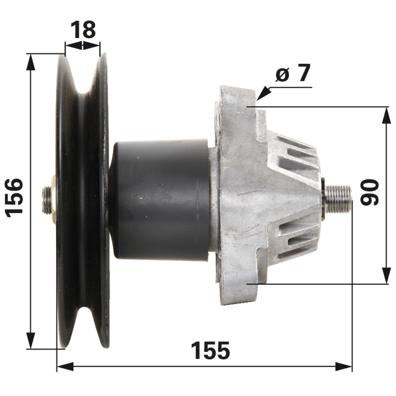 MTD Messerspindel L 155 mm 6180624 – Messerspindel komplett